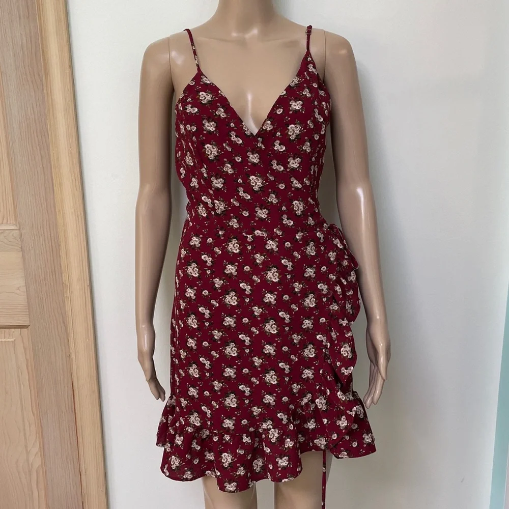 Free People Red Floral Mini Dress